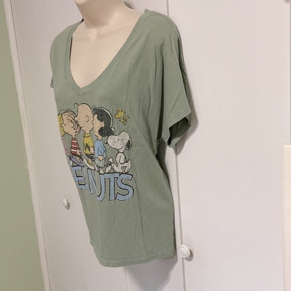 PEANUTS Snoopy Charlie Brown Lucy Sally Linus Woodstock Green Womens Small - Picture 3 of 11